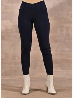 Lakshita - Navy Blue Solid Jeggings