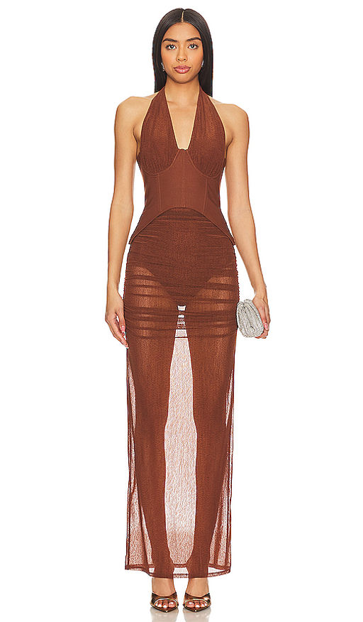 white christmas dresses Carolina Cut-Out Halter Maxi Dress – Styles Boutique Miami main image 0