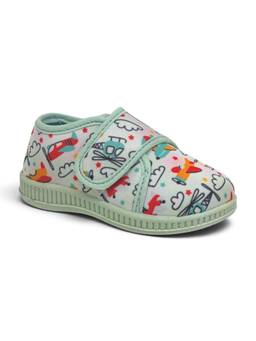 Lil Lollipop - Kids Helicopter and Airplane Printed Musical Sneakers - Green
