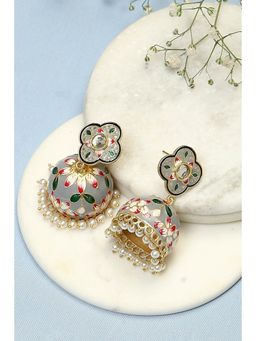 Biba - Grey Brass Earrings