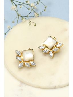 Biba - White Brass Earrings