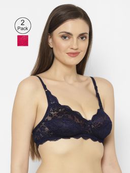 Floret - Wirefree Non-padded Lace Bra - Multi-Color