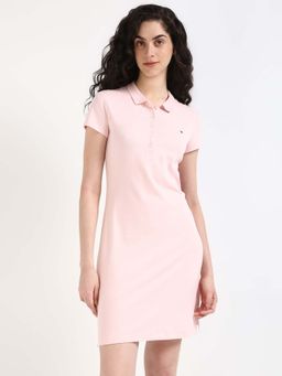 Tommy Hilfiger - Pink Cotton Polo Collar T-Shirt Dress