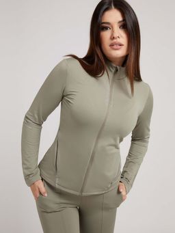 Guess - Green Solid High Neck Ellen Sweatshirt
