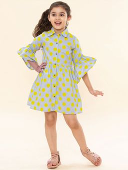 A.T.U.N. - Girls Grey & Yellow Shirt Dress