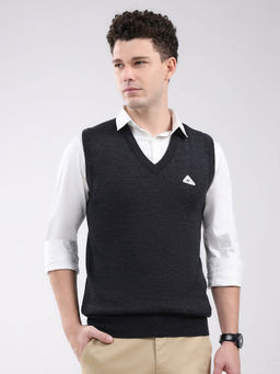Monte Carlo - Men Charcoal Solid Sweater