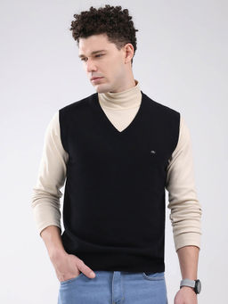 Monte Carlo - Men Black Solid Sweater