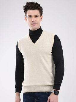 Monte Carlo - Men Cream Solid Sweater