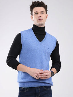 Monte Carlo - Men Blue Solid Sweater