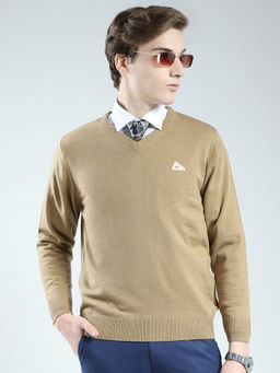 Monte Carlo - Men Beige Solid Sweater