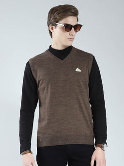 Monte Carlo - Men Brown Solid Sweater