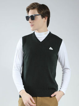 Monte Carlo - Men Olive Solid Sweater