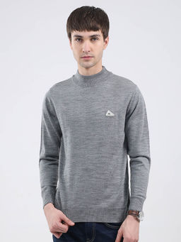 Monte Carlo - Men Grey Solid Sweater