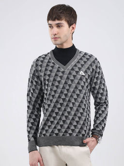 Monte Carlo - Men Grey Checks Sweater