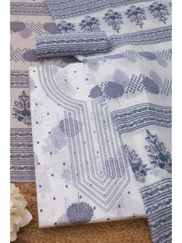 Soch - Womens Cotton Botanical Unstiched Dress Material with Sequins