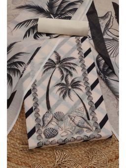 Soch - Womens Linen Blend Tropical Unstiched Dress Material with Zari