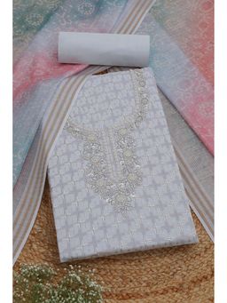 Soch - Womens Grey Rayon Embroidered Unstiched Dress Material with Cut Dana