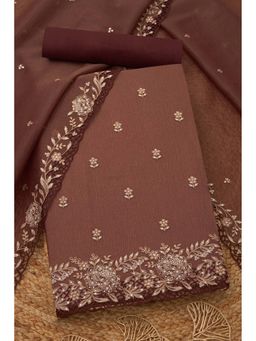 Soch - Womens Onion Crushed Tissue Embroidered Unstitch Dress Material with Stone Work