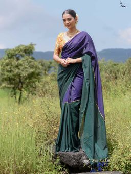 Suta - Green Acrylic Cotton Saree