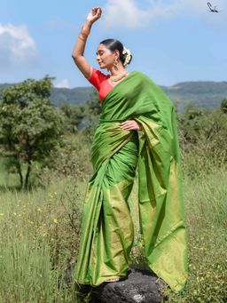 Suta - Green Cotton Acrylic Saree