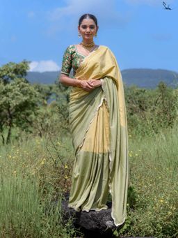 Suta - Green Acrylic Cotton Saree