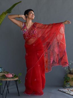 Suta - Red Organza Silk Saree