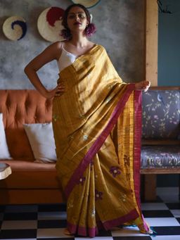 Suta - Yellow Silk Saree