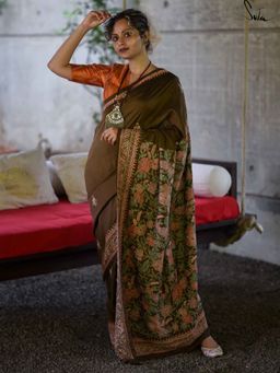 Suta - Brown Mulberry Silk Saree
