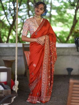 Suta - Rust Mulberry Silk Saree