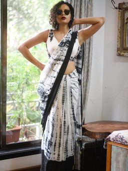 Suta - White Mul Modal Saree