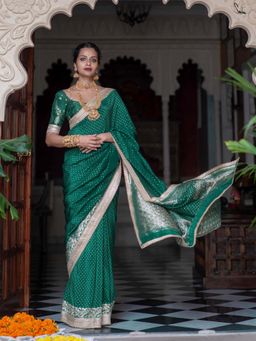 Suta - Peach Viscose Blend Saree