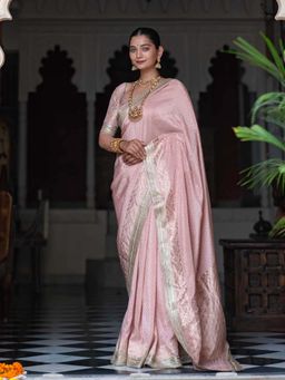 Suta - Pink Viscose Blend Saree