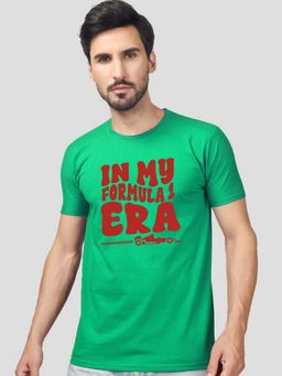 Greylongg - Green Typography Round Neck T-Shirt