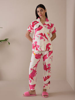 Sweet Dreams - Women Beige Regular Shirt & Pyjama (Set of 2)