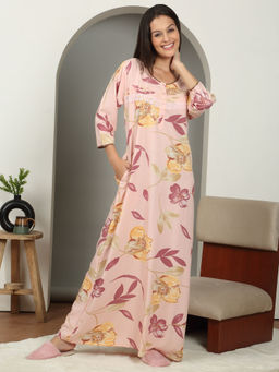 Sweet Dreams - Women Peach Regular Night Dress