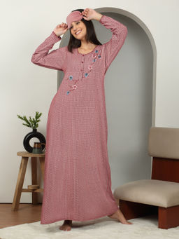 Sweet Dreams - Women Mauve Regular Night Dress
