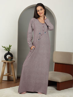 Sweet Dreams - Women Purple Regular Night Dress
