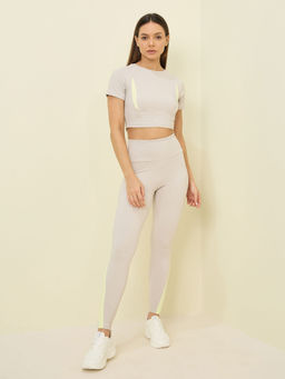 Sweet Dreams - Women Grey Solid T-shirt & Tights (Set of 2)