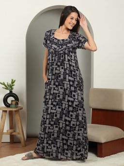Sweet Dreams - Women Black Full Length Night Dress