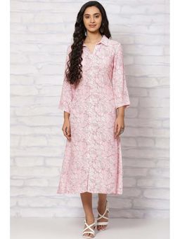 Rangriti - Pink Viscose A Line Dress