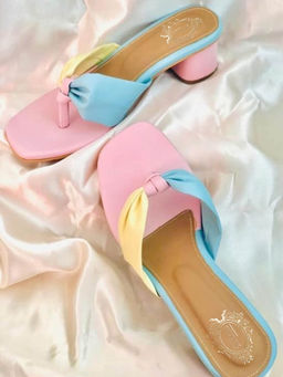 Shoetopia - Blue & Pink Block Sandals