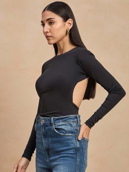 COLOR CAPITAL - Black Cut-Out Bodysuit