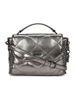 Guess - Khatia Top Handle Flap Grey Handbags