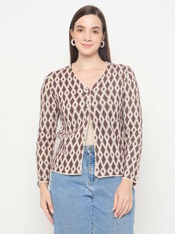 Madame - Textured Brown Cardigan