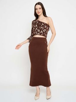 Madame - Self-Design Brown Co-Ord Set