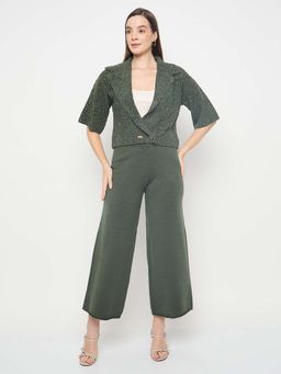 Madame - Textured Olive Green Co-Ord Set