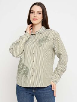 Madame - Stripes Green Shirt