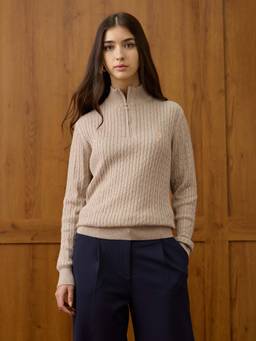 U.S. POLO ASSN. - Cable Knit Regular Fit Sweater - Beige