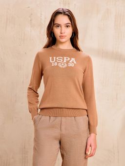 U.S. POLO ASSN. - Brand Printed Regular Fit Sweatshirt - Brown