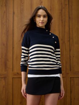 U.S. POLO ASSN. - Horizontal Striped Regular Fit Sweatshirt - Navy Blue